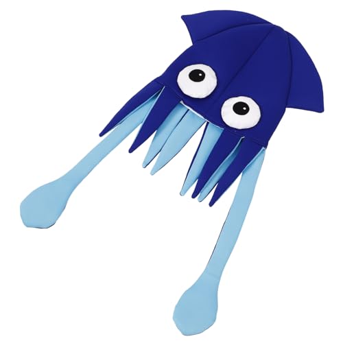 Kisangel Unisex Octopus Kostüm Mütze aus Weichem Samt Niedliche Cartoon Kopfbedeckung für Karneval Halloween Fasching Cosplay und Party Bequemer Hautfreundlicher Hut mit Tentakeln von Kisangel