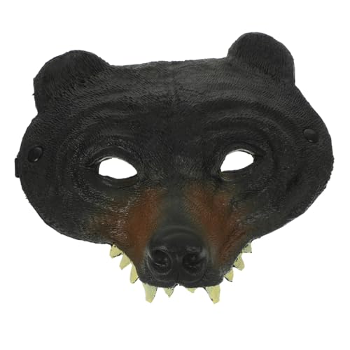 Kisangel Verstellbare Schwarze Bärenmaske mit Elastischem Band für Karneval Party Cosplay Erwachsene und Tiergesichtsmaske Kostüm Zubehör von Kisangel