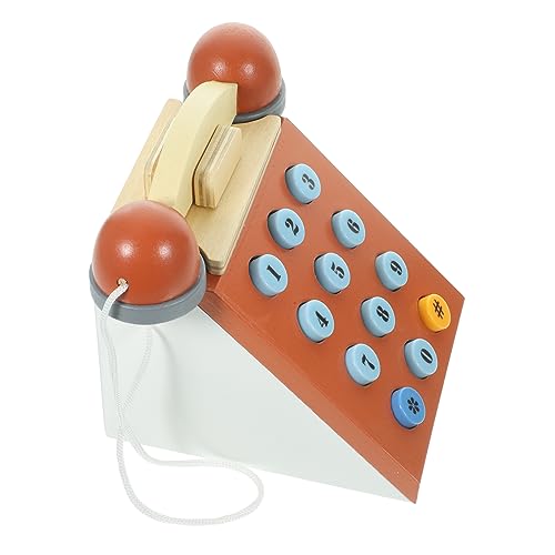 Kisangel Vintage Holz Telefonspielzeug Für Kleinkinder Interaktives Lernspielzeug Digitalen Eltern Interaktion Mit Drehbarem Für Frühe von Kisangel