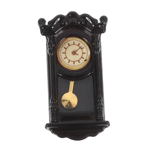 Kisangel Vintage Wanduhr Puppenmöbel Puppenhausuhr Dekoration Puppenhausmöbel Zubehör Miniaturhausmöbel Mini Hausmöbel Puppenhaus Miniaturuhr Kaffeelegierung von Kisangel