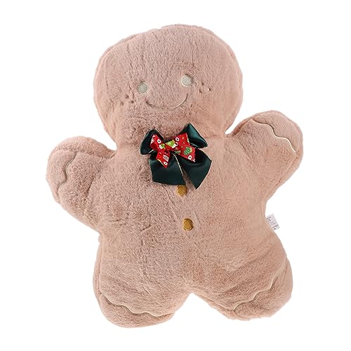 Kisangel Weiches Lebkuchenmann Kissen Weihnachten Plüsch Sofa Dekokissen Kuschelkissen Bettkissen Hugging Pillow Weihnachtsdeko von Kisangel