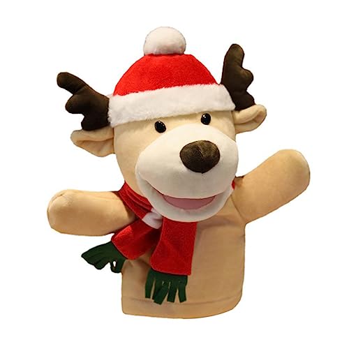 Kisangel Weihnachtliche Handpuppe Kleines Plüschspielzeug Rentier Fingerpuppe aus Sicher für Interaktives Erzählspielzeug Eltern Junge Mädchen Spiel von Kisangel