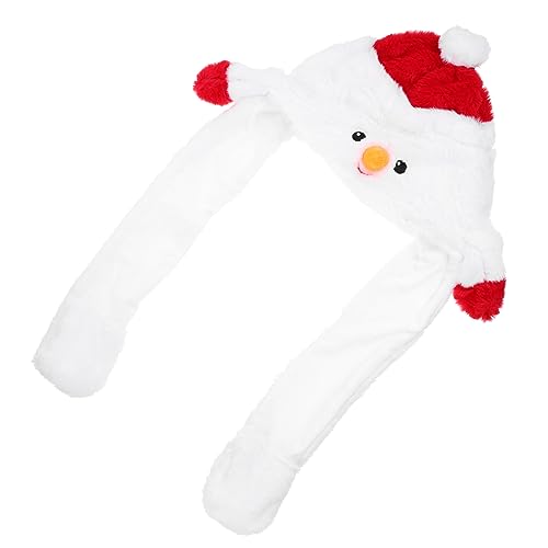 Kisangel Weihnachtliche Plüschmütze mit Beweglichen Ohren Wärmende Kuschelkappe Festliche Kopfbedeckung für Erwachsene für Party Cosplay und Fotorequisiten von Kisangel