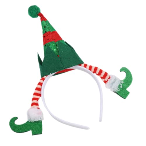 Kisangel Weihnachtsstirnband mit Niedlichen Elfenbeinen und Mütze Weicher Haarschmuck für Erwachsene Rutschfestes Xmas Party Accessoire Festlich und Komfortabel für Weihnachtsfeier von Kisangel