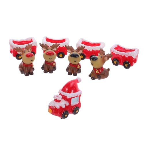 Kisangel Weihnachtszug und Rentier Deko Set aus Resin Weihnachts-miniaturschneelandschaftsset mit Sitzenden Rentieren und Weihnachtlichen Zugwagen Kompakte Tisch Baumschmuck Figuren für Kisangel Weihnachtszug und Rentier Deko Set aus Resin Weihnachts-miniaturschneelandschaftsset mit Sitzenden Rentieren und Weihnachtlichen Zugwagen Kompakte Tisch Baumschmuck Figuren für von Kisangel