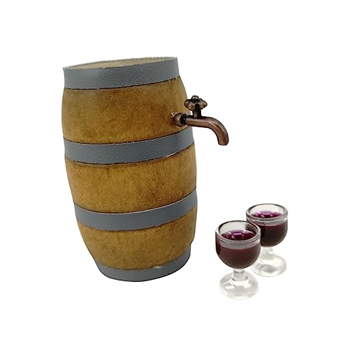 Kisangel Miniatur Rotweinfass Set Mit Hahn Und Weingläsern Dekoration Für Weinregale Pub Und Partys Kreatives Spielzeug Für Wohnaccessoire von Kisangel