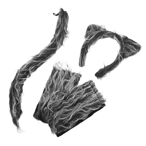 Kisangel Wolf Kostüm Teilig mit Kunstpelz Handschuhe und Haarreif Bequemes Tier Cosplay Zubehör für Party Karneval Maskerade und Themenfeste Detailreich und Langlebig von Kisangel