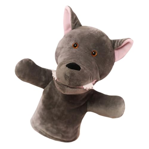 Kisangel Wolf Plüsch Handpuppe Interaktive Tier Handpuppe für Kuscheliges für Geschichtenerzählen und Rollenspiele für Kreative Spielstunden von Kisangel