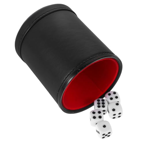 Kisangel Würfelbecher spielwürfel Party Spiele Würfelspiel Würfelrollenbecher Würfelschale zum Rollen und Becher Würfelstapelbecher Fall Spiel Mini- Plastik Black von Kisangel