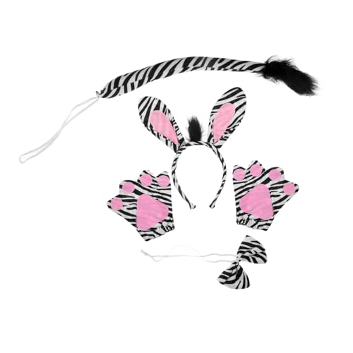 Kisangel Zebra Kostüm Set Teilig mit Weichem Haarreif und Schleife Hautfreundlich Niedliche Animal Headband Cosplay Accessoires für Halloween Mottoparty und Geburtstagsfeier Kisangel Zebra Kostüm Set Teilig mit Weichem Haarreif und Schleife Hautfreundlich Niedliche Animal Headband Cosplay Accessoires für Halloween Mottoparty und Geburtstagsfeier von Kisangel