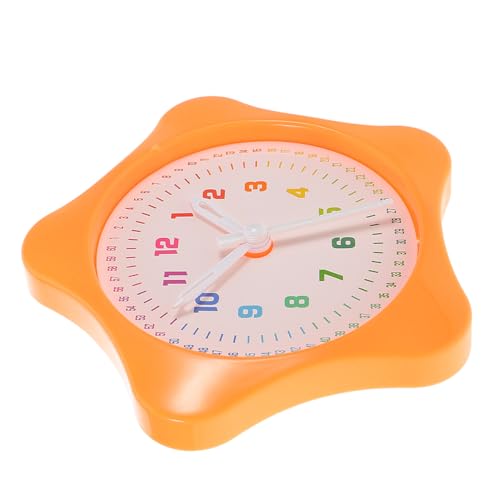 Kisangel Zeit Lernspielzeug Klassenzimmer Lehre erzählen Uhr für klein Unterrichtsuhrmodell Kinderuhr lernt Zeit zu Sagen Frühe Lernspielzeug Plastik Orange von Kisangel