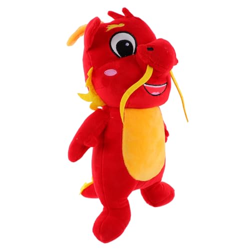 Kisangel ausgestopftes Drachenspielzeug Drachen Kuscheltier wohnzimmerdeko Drachenplüschpuppe Dragon Stofftier Drachenfigur Drachen-Maskottchen- Drachen-Plüschtier PP Baumwolle rot von Kisangel