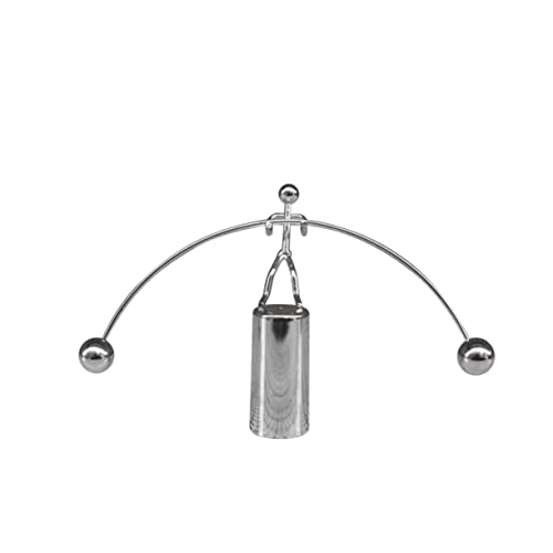 Kisangel kleine Eisenmannverzierung Desktop-Gewichtheben Heben der Desktop-Schaukel Gewichtheben mit Metallschaukel zum Gewichtheben Silber von Kisangel