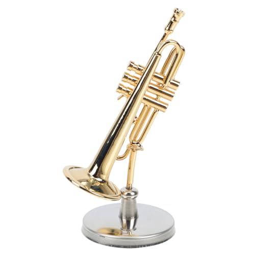 Kisangel kleines Trompetenspielzeug modern Miniatur Mini - Stilvoll Trompeteninstrument-Figur Ornamente für Instrumentenmodelle kleine Trompete Mini-Trompete Kupfer von Kisangel