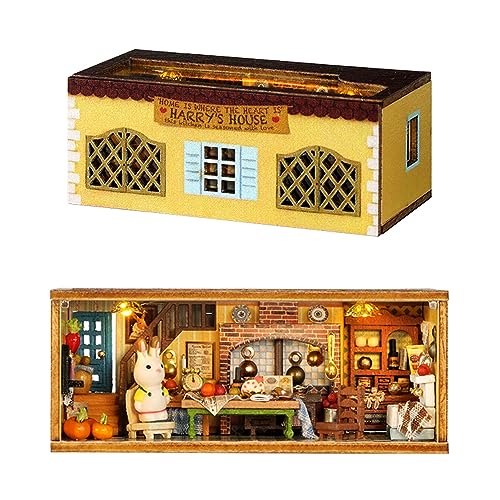 Kisoy Romantisches und niedliches Puppenhaus-Miniatur-Bastel-Set, kreatives Zimmer, perfektes DIY-Geschenk für Freunde, Liebhaber und Familien (Harry's Kitchen) von Kisoy
