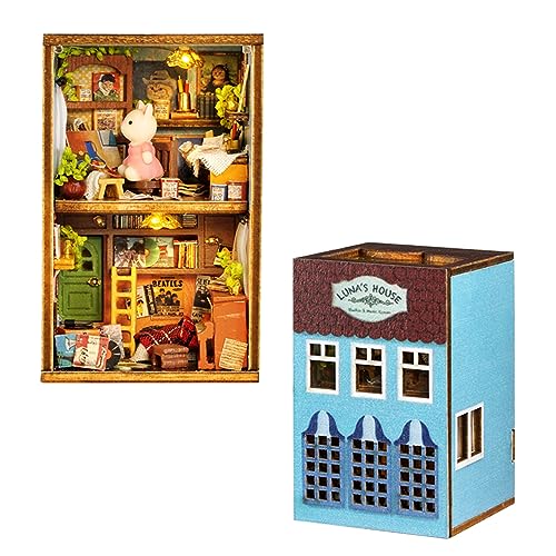 Kisoy Romantisches und niedliches Puppenhaus Miniatur DIY Haus Kit Kreativer Raum Perfektes DIY Geschenk für Freunde, Liebhaber und Familien (Luna' s Apartment) von Kisoy
