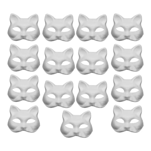 Kissmii 15 Stück DIY-Katzenmasken Aus Weißem Papier mit Acrylfarben – Handbemalte, Personalisierte Masken für Tanzpartys, Feiern, Einfach zu Verwenden Kissmii 15 Stück DIY-Katzenmasken Aus Weißem Papier mit Acrylfarben – Handbemalte, Personalisierte Masken für Tanzpartys, Feiern, Einfach zu Verwenden von Kissmii