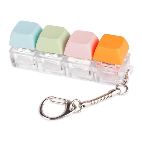 Kissmii Tastatur-Zappelspielzeug, Zappel-Schlüsselanhänger in 4 Farben, Tastaturklicker, Geräuschloses Zappelspielzeug für Bibliothek, Arbeitszimmer Kissmii Tastatur-Zappelspielzeug, Zappel-Schlüsselanhänger in 4 Farben, Tastaturklicker, Geräuschloses Zappelspielzeug für Bibliothek, Arbeitszimmer von Kissmii