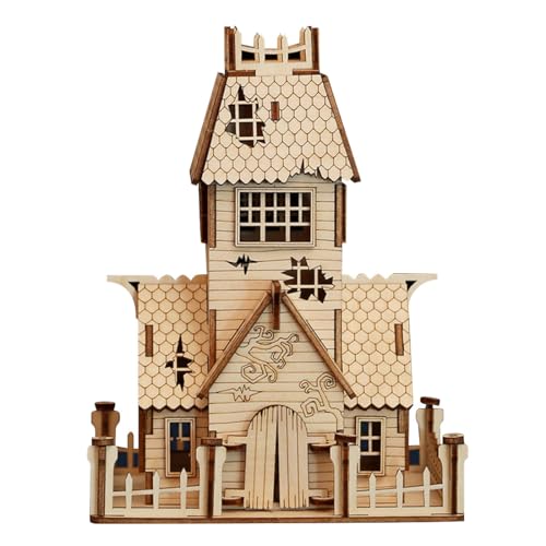 Kisss 3D Holzpuzzle Halloween Haus Bausätze, DIY 3D Holzpuzzle Modell Verlassenes Haus Puzzle, Halloween Dekoration Modell Bausätze Montage Modell Bausätze zum Bauen KIT Kisss 3D Holzpuzzle Halloween Haus Bausätze, DIY 3D Holzpuzzle Modell Verlassenes Haus Puzzle, Halloween Dekoration Modell Bausätze Montage Modell Bausätze zum Bauen KIT von Kisss