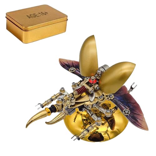Kisss 3D Metall Puzzle für Erwachsene, Mechanische Herkuleskäfer Insekten 3D Puzzles Metall Zusammengebaut Insekten Modell Kits, Steampunk Insekten Metall Modell DIY 3D Puzzles DIY STEM Spielzeug von Kisss