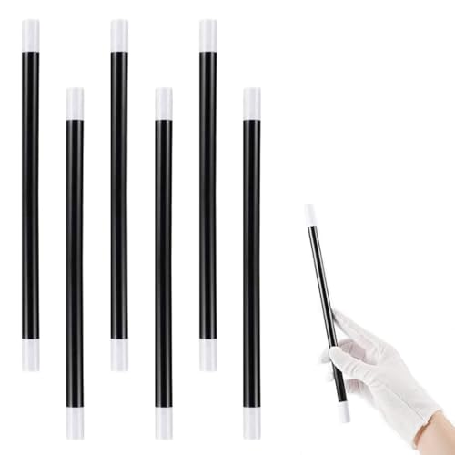 Kisstta 6 Stück Kunststoff Zauberstab, 245mm X 10mm Magischer Zauberstab, Trick Party Magic Wand, für Themenparty, Zauberer und Magier (Weiß und Schwarz) von Kisstta
