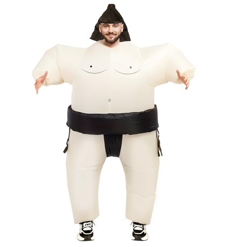 Kitimi Aufblasbares Sumo Wrestler Anzug Kostüm für Erwachsene, Männer Frauen Blow-up Sumo Kostüm, Lustiger Fat Suit Verkleidung für Halloween Karneval Party Cosplay (Einheitsgröße) von Kitimi