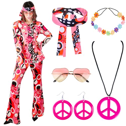 Hippie b2 6PCS Hippie Kostüm Damen Hippie b2 6PCS Hippie Kostüm Damen von Kitimi