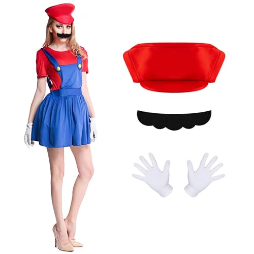 Kostüm für Damen, Kostüm für Erwachsene mit Rock, Kappe, Hose, Karneval, Halloween, Cosplay, Dekoration für Mädchen, Kinder, Erwachsene, Damen (Größe M) von Kitimi