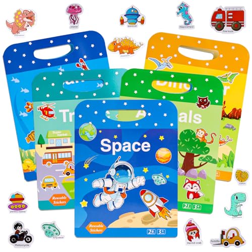 Kitnelw 5 Stück Stickerbuch Wiederverwendbar Stickerbuch Tiere Dinosaurier Weltraum Meeresleben Transport Stickerbücher für Kleinkinder über 3 Jahre alt Kitnelw 5 Stück Stickerbuch Wiederverwendbar Stickerbuch Tiere Dinosaurier Weltraum Meeresleben Transport Stickerbücher für Kleinkinder über 3 Jahre alt von Kitnelw