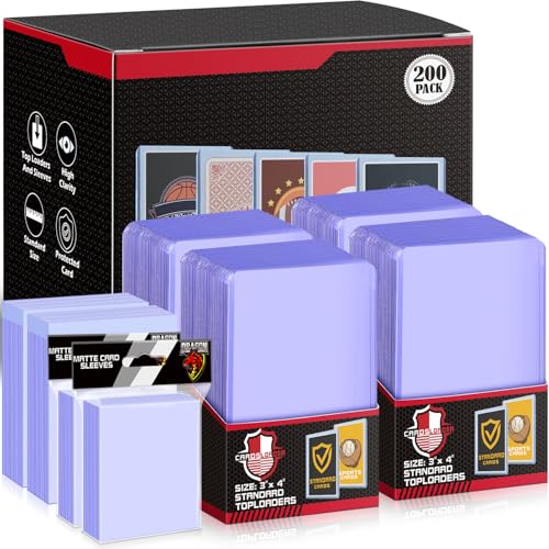 200 Counts Sammelkartenhüllen Toploader-Set, Toploader Pennyhüllen passend für Sammelkarten, MTG, Yugioh, Pokemon Karten (inkl. 100 dicken Hüllen und 100 weichen Hüllen) von Kitoyz