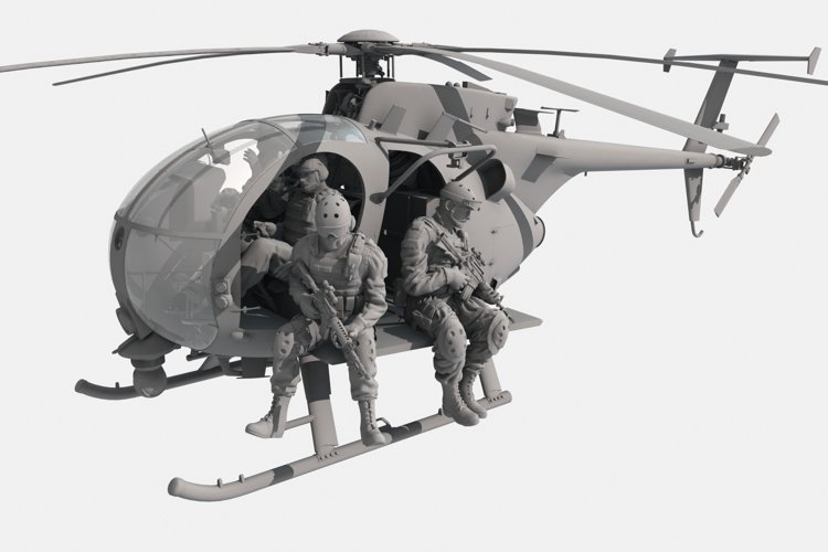 AH-6J/MH-6J Little Bird w/figures von Kitty Hawk