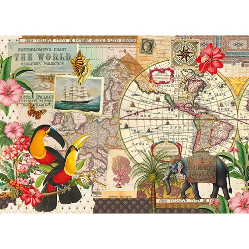 Kiub Weltkarte 1000 Teile Puzzle Kiub-90101 von Kiub