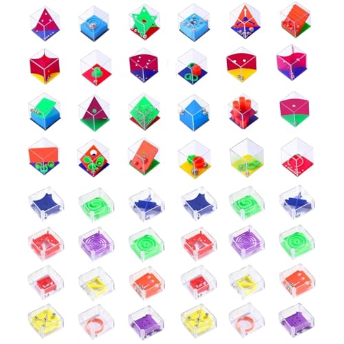 Geduldsspiele Mini Denkspiel,Mini-Labyrinth-Würfel,Premium Geduldspiele Set,Herausfordernde Geduldspiele für Kinder BZW. Knobelspiele für Erwachsene,Kindergeburtstag Mitgebsel,36 Stück von Kiuiom