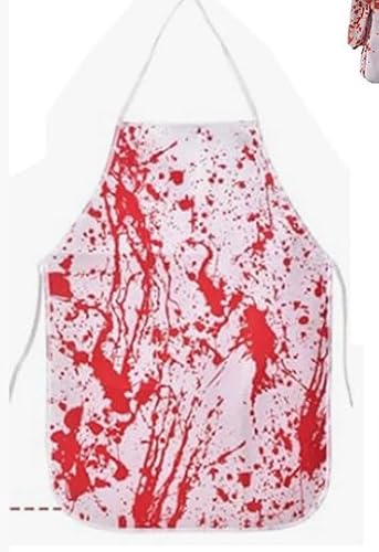 Metzger Kostüm Halloween,Horror-Accessoires Mit Blutige Schürze,Schlächter Kostüm Für Damen Herren,Halloween Schlachter Horror Set,Für Erwachsene Und Teenager,Mit 1 Paar Handschuhe und 1 Brille,Kiuiom von Kiuiom