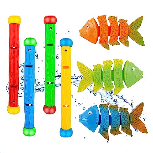 Pool Tauchspielzeug für Kinder,Schwimmbad Tauchspielzeug für Tauchspieltraining,Unterwasser Tauchen Spielzeug, 3PCS Tauchfische und 4PCS Tauchstäbe Pool Spielzeug Spielzeug Unterwasser Schwimmbad Spie Pool Tauchspielzeug für Kinder,Schwimmbad Tauchspielzeug für Tauchspieltraining,Unterwasser Tauchen Spielzeug, 3PCS Tauchfische und 4PCS Tauchstäbe Pool Spielzeug Spielzeug Unterwasser Schwimmbad Spie von Kiuiom