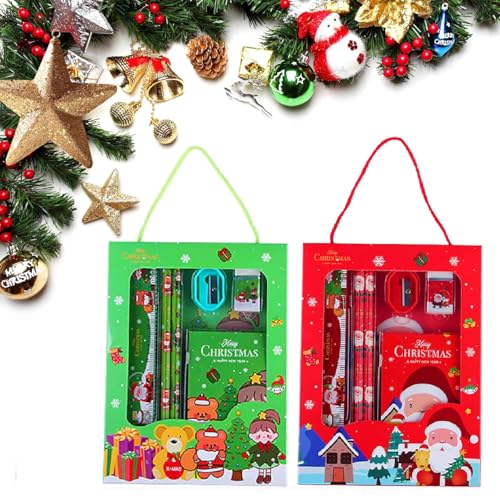 Schreibwaren Geschenkset, Weihnachts-Briefpapier-Geschenkset, Weihnachten Schreibwaren Set, 2 Set Kinder-Studenten-Briefpapier-Set Schreibwarenzubehör für Kinder Schreibwaren Geschenkset, Weihnachts-Briefpapier-Geschenkset, Weihnachten Schreibwaren Set, 2 Set Kinder-Studenten-Briefpapier-Set Schreibwarenzubehör für Kinder von Kiuiom