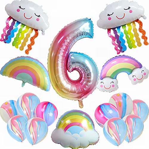 Kiwochy 6. Regenbogen Geburtstagsdeko Set Geburtstagsdeko 6 Jahr Junge Mädchen 6. Geburtstag Deko Regenbogen Ballon Geburtstagszahl 6 Ballon Regenbogen Quasten Luftballons für Mädchen Geburtstag Deko Kiwochy 6. Regenbogen Geburtstagsdeko Set Geburtstagsdeko 6 Jahr Junge Mädchen 6. Geburtstag Deko Regenbogen Ballon Geburtstagszahl 6 Ballon Regenbogen Quasten Luftballons für Mädchen Geburtstag Deko von Kiwochy