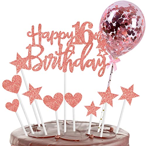 Kiwochy Glitzer 16.Geburtstag Cupcake Toppers Tortendeko 16 Geburts tag Deko Kuchen 16. Geburtstag Rose Gold Tortendeko Happy 16 Birthday Tortendeko 16 jahre mädchen Kuchendeko für 16 Geburtstag Kiwochy Glitzer 16.Geburtstag Cupcake Toppers Tortendeko 16 Geburts tag Deko Kuchen 16. Geburtstag Rose Gold Tortendeko Happy 16 Birthday Tortendeko 16 jahre mädchen Kuchendeko für 16 Geburtstag von Kiwochy