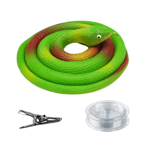 Kixolazr Fake Snake Prank, Clip on Snake Prank - Mit Metallclip befestigter Silikon-Schlangenstreich mit Schnur | Erschreckendes, einfach zusammenzubauendes Gag-Spielzeug, multifunktionale, lebendige von Kixolazr