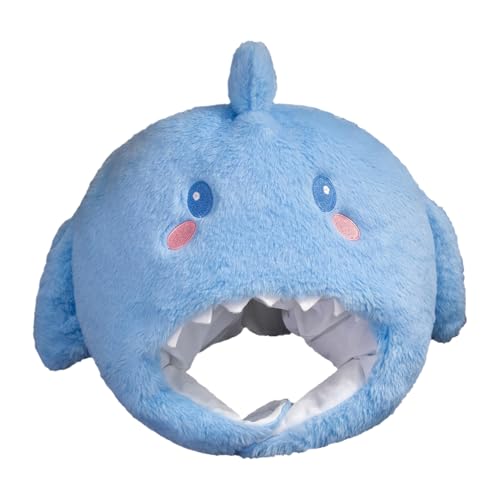 Kixolazr Hai-Kostümhut Für Erwachsene, Unter dem Meer Fisch Kostüm Neuheitskappe, Weiche Cosplay Kopfbedeckung Kappe, Tierkopfmaske für Partys, Foto Requisiten, Karneval, Feste, Kostümierung, von Kixolazr