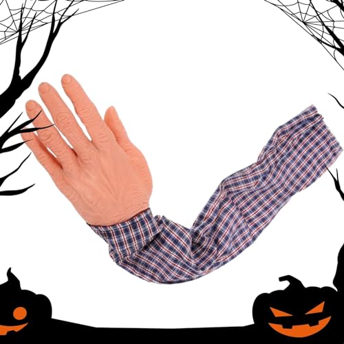 Kixolazr Halloween Fake Hand, Handtrickspielzeug, Gruselige Mehrzweck-Fake-Hand, Lustige gruselige Festival-Requisiten, Horror-Trickspielzeug für Streiche, Partys, Spukhäuser von Kixolazr