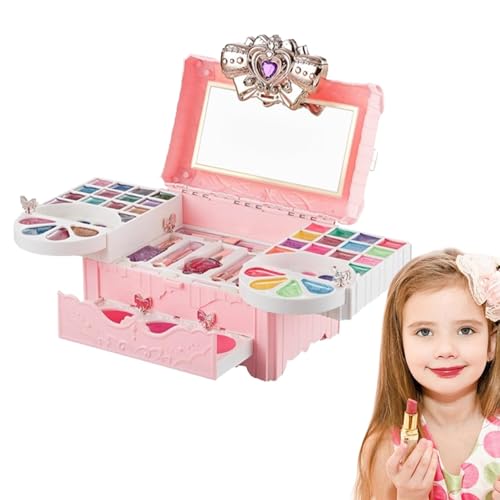 Kixolazr Kinder-Make-up-Set,Kinder-Make-up-Set | Echtes Make-up-Set für Kinder - Kreatives, neuartiges, waschbares Mädchen-Make-up-Set für Urlaub, Spiel-Make-up, Geburtstag von Kixolazr