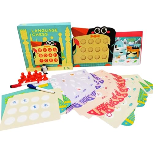 Kixolazr Memory Chess Matching Game, Memory Match Chess - 2 Sprachvorschule Interaktives Brettspiel | Kreative Anerkennung Aktivität für Kinder und Erwachsene von Kixolazr