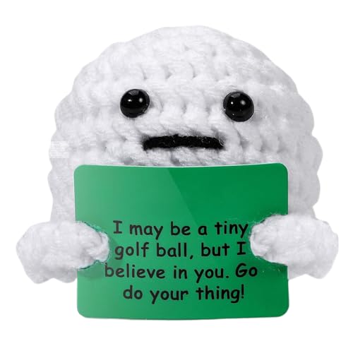 Kixolazr Positive Crochet | Inspirierender Häkel Golfball,Handgefertigte Plüschpuppen Gefühlsbegleiter Für Abschlussfeier Mütterbüro Valentinstag Studentenzimmer Ostern Geburtstag von Kixolazr