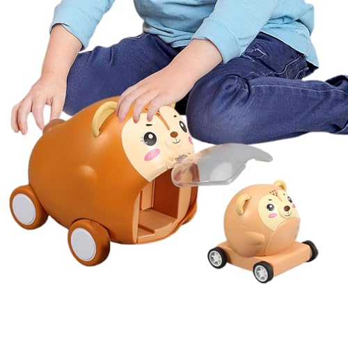 Kixolazr Push and Go Race Car, Press and Go Car Toys - Cartoon Animal Push and Go Fahrzeugauto,Entzückende sensorische Partyaktivitäten für 1-2 Jahre altes Geburtstag von Kixolazr