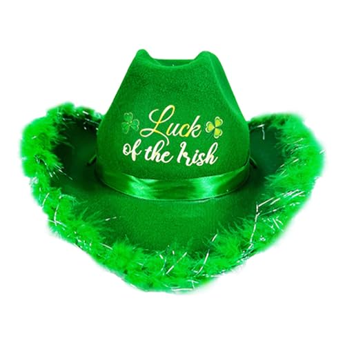 Kixolazr St. Patricks Day Hüte für Frauen – Irische Festivalmützen – Neuheit Filz St. Patricks Day Cowgirl Caps Kleeblatt für Frauen Party Kostüm Verkleiden Kixolazr St. Patricks Day Hüte für Frauen – Irische Festivalmützen – Neuheit Filz St. Patricks Day Cowgirl Caps Kleeblatt für Frauen Party Kostüm Verkleiden von Kixolazr