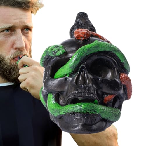 Kixolazr Todespfeife - Schädel-Schlange-Schreckpfeife Für Halloween - Furchterregendes Scherzartikel Für Gruselhaus Kostümpartys von Kixolazr