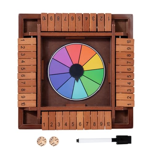 Kixolazr Würfelbrett | Holz Mathe Würfelspiel | Vier Seiten Zahlen Schach Spielzeug,Reisespiel Gesellschaftsspiel Familienfest Partyspiel von Kixolazr