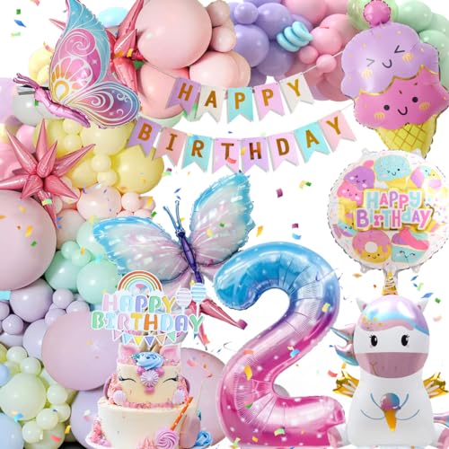 2 Jahre Geburtstagsdeko Mädchen, Deko Luftballons Kindergeburtstag, Einhorn Kindergeburtstag Deko, 2 Jahre Happy Birthday Deko, Einhorn Schmetterling Folienballon Geburtstag Deko für 2 Jahre Mädchen 2 Jahre Geburtstagsdeko Mädchen, Deko Luftballons Kindergeburtstag, Einhorn Kindergeburtstag Deko, 2 Jahre Happy Birthday Deko, Einhorn Schmetterling Folienballon Geburtstag Deko für 2 Jahre Mädchen von Kiyiusan