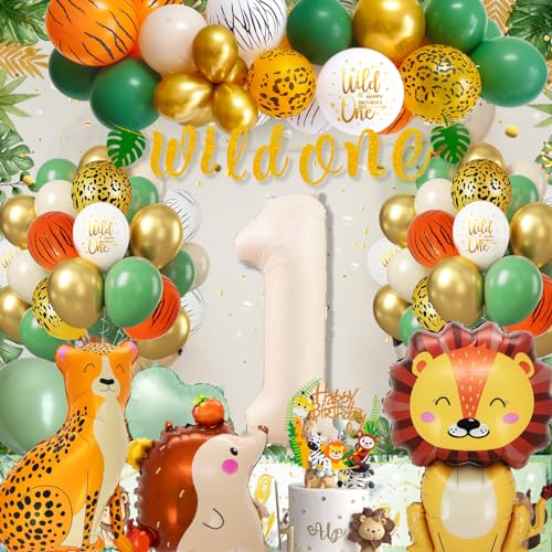 Deko 1. Geburtstag Junge Mädchen, Luftballon 1. Geburtstag Geburtstagsdeko 1 Jahr, Wild One Geburtstag Deko Safari Dschungel Geburtstag für 1. Junge Mädchen Geburtstag Deko 1. Geburtstag Junge Mädchen, Luftballon 1. Geburtstag Geburtstagsdeko 1 Jahr, Wild One Geburtstag Deko Safari Dschungel Geburtstag für 1. Junge Mädchen Geburtstag von Kiyiusan
